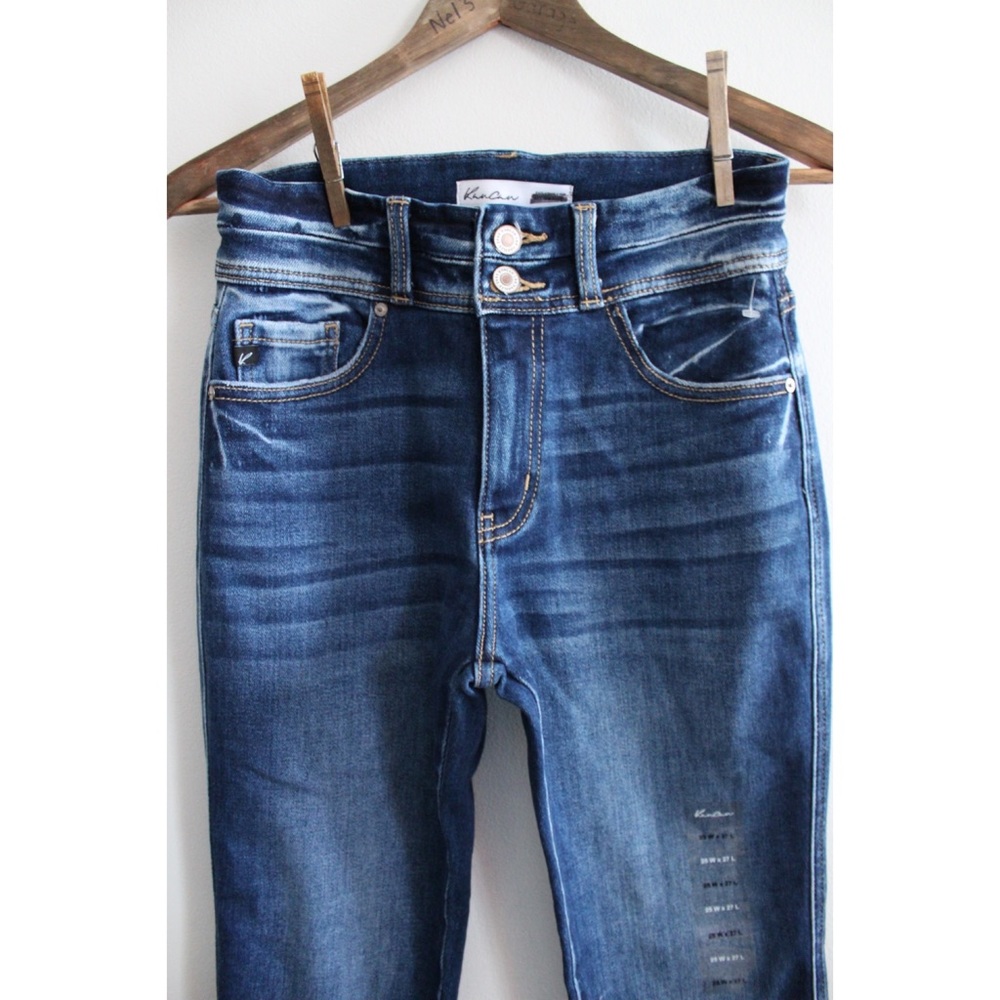 KanCan Fringe Frayed Straight Ankle High Rise Ripped Jeans 25 0 - Picture 3 of 12